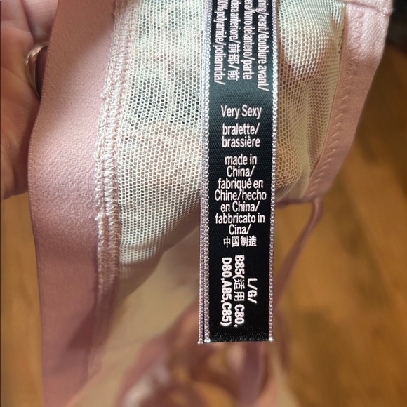 Victoria's Secret Very Sexy Sheer Lace Bralette, high neck, Pink, Large - Picture 6 of 6